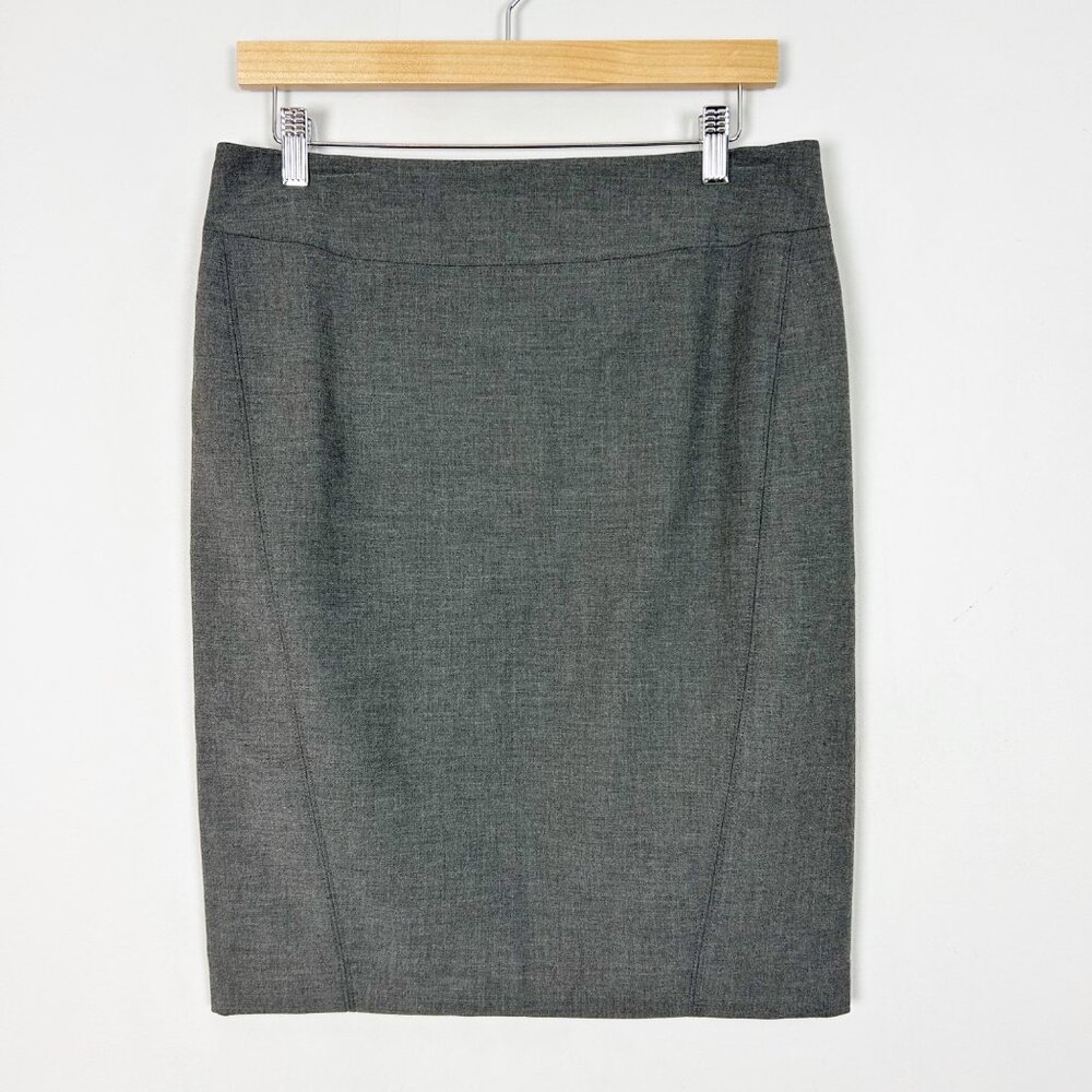 NEW Loft Gray Straight Pencil Skirt Career Classic Size 8 Women's